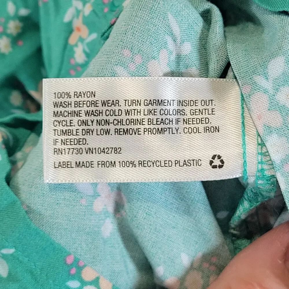 Cat & Jack Toddler Dress, Teal Floral Print, Size 2T, New with Tags